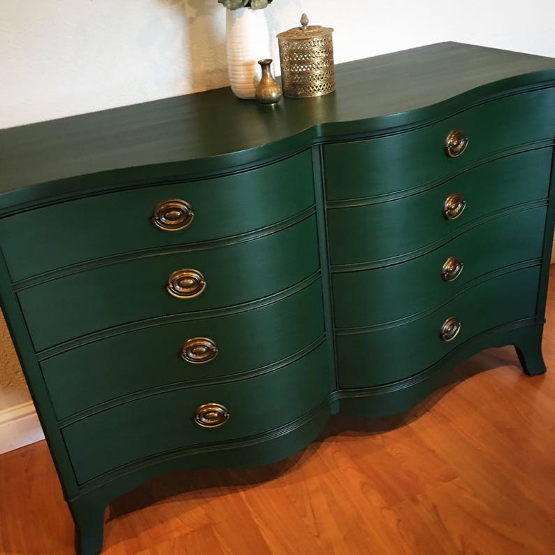 SOLD Vintage Emerald Green Dresser by Drexel Beautiful Etsy