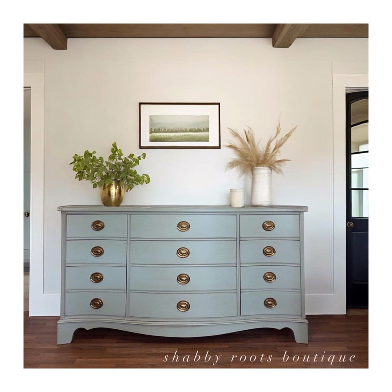 Antique Bow Front Dresser in Duck Egg Sage Blue by Dixie Furniture  San  Francisco, CA - Etsy