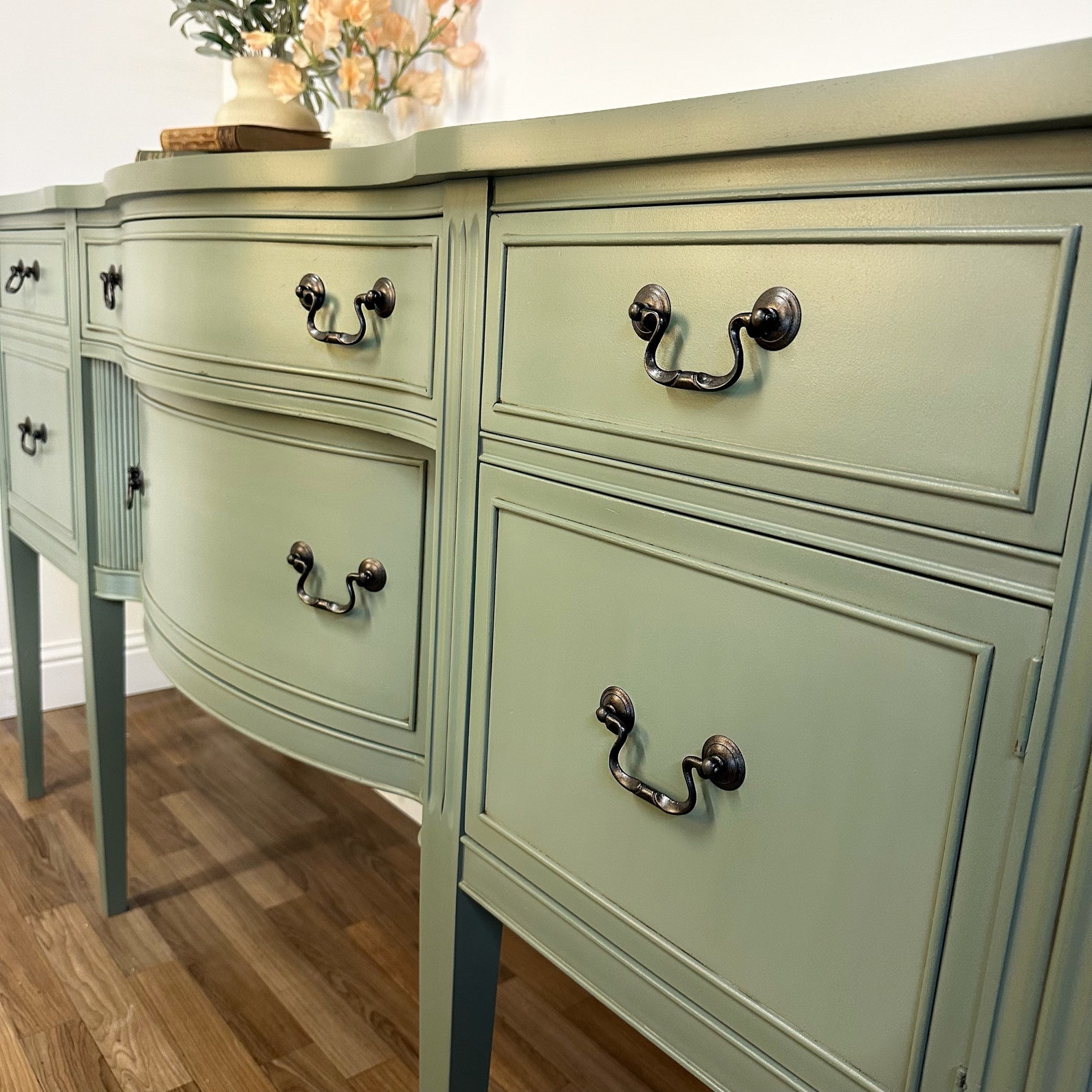 SOLD- Antique Sage Green Buffet Sideboard Gorgeous Federal Mahogany ...
