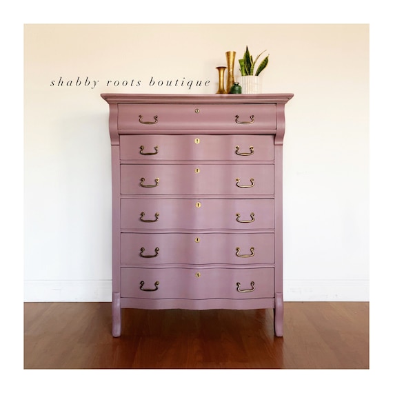 SOLD Gorgeous Mauve Pink Lavender Purple Tall Dresser Antique