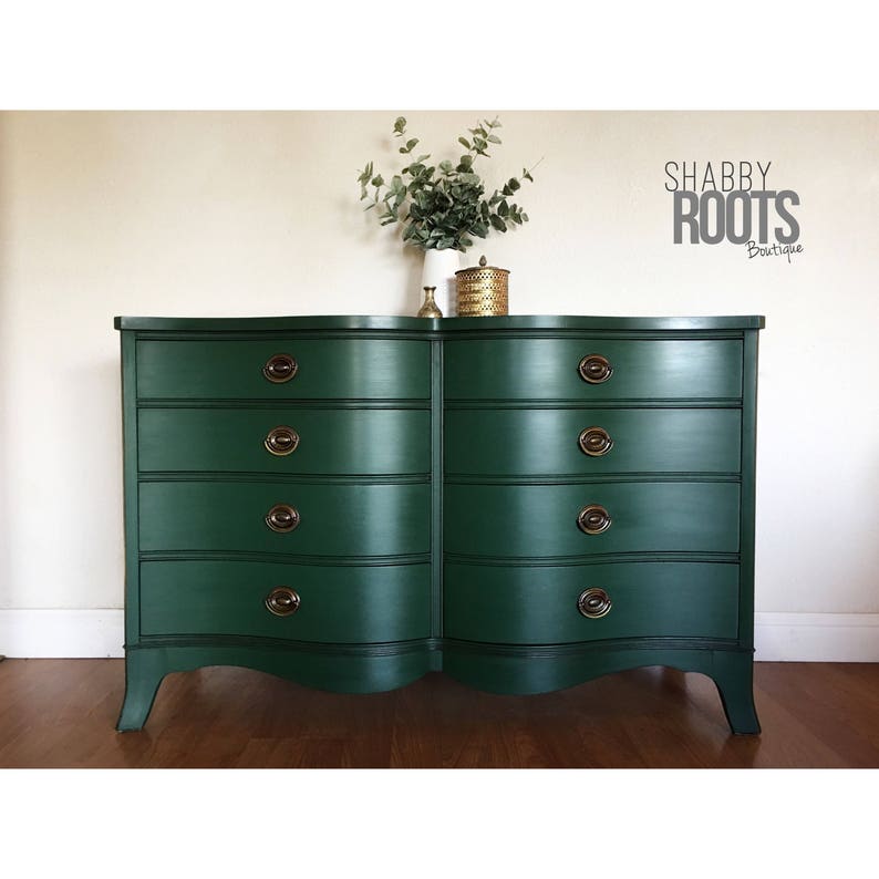 SOLD Vintage Emerald Green Dresser by Drexel Beautiful Etsy
