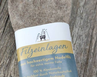 Alpaka Filzeinlagen für Kinder, Thermoeinlagen,Schuheinlagen Rutschfest! Winter Herbst Gr.21-35