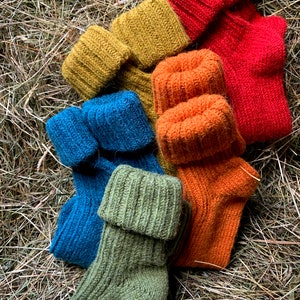 Alpaka Strick Socken Trend Strümpfe Dick Bunt Kuschelsocken Haussocken Winter Herbst Warm Gr.35-45 Bild 2