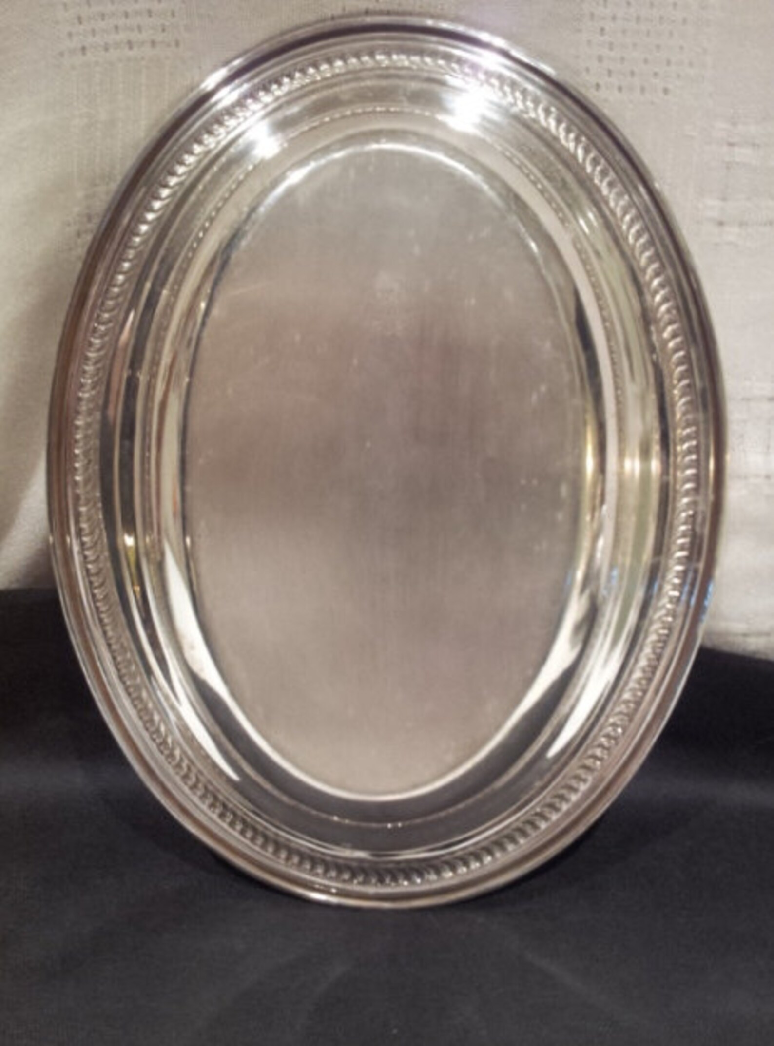 Vintage F.B. Rogers Silver Co. Hollowware Pattern 1205 Silver Plate Oval Serving Bowl C. 1960s