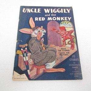 RARE1943 Uncle Wiggily and The Red Monkey/Uncle Wiggily and the Hippity Hop Toad Child&#39;s Paperback