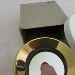 Antique Brass Powder Compact with Push-In Mirror U.S. Patent c.1920s - SPECIAL PRICING