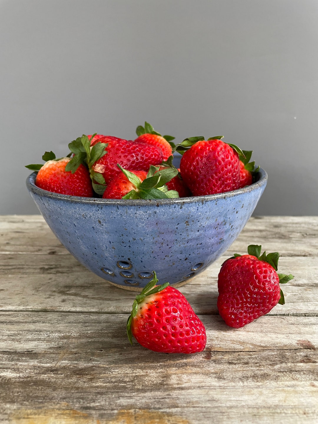 Pottery Berry Bowl/colander Wheel Thrown Stoneware - Etsy