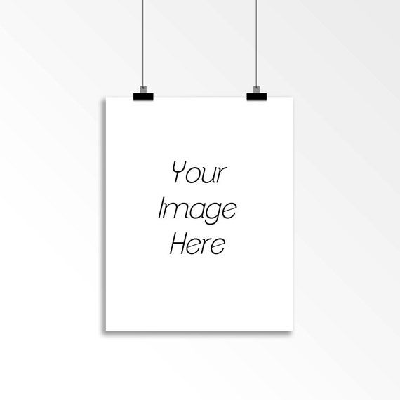 Frame Mockup Poster Poster With Clips Hanging Poster Etsy