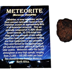 Moroccan Chondrite Stony Meteorite - One - Size (L) 11 to 20 grams