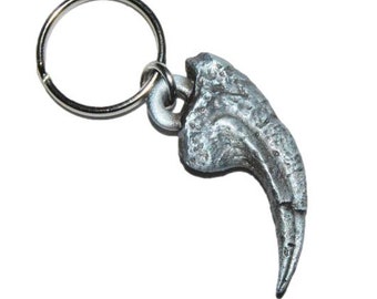 ALLOSAURUS Dinosaur Claw Metal Keychain Fossil Replica
