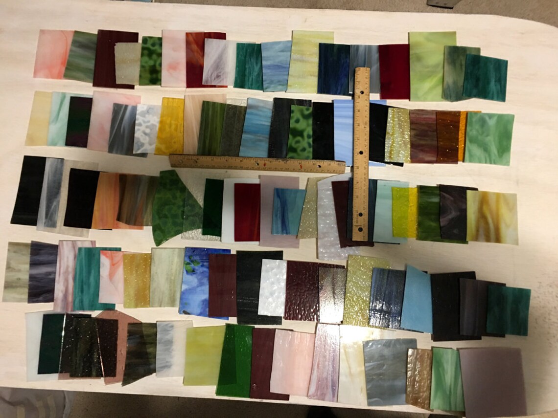 Stained Glass Sheets 10 Pounds Assorted Colors and Types Great Etsy UK
