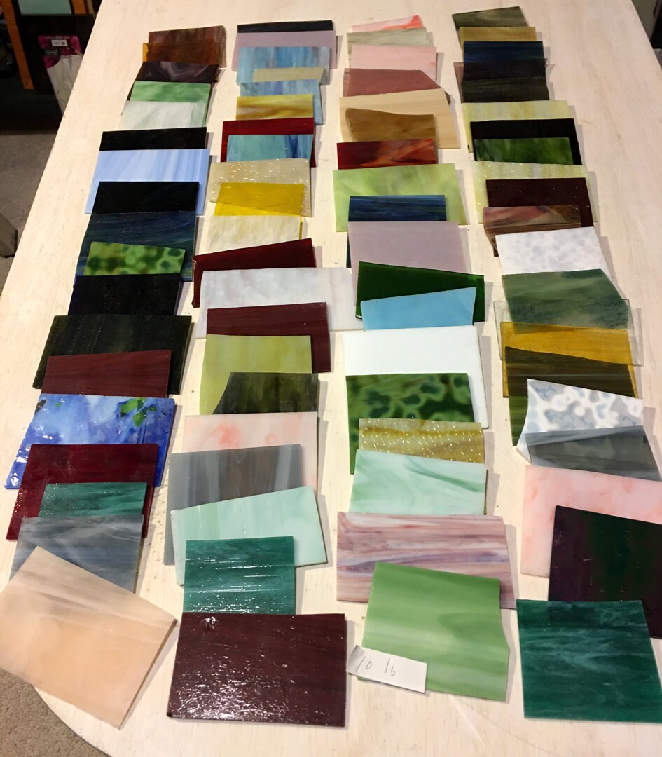 Stained Glass Sheets 10 Pounds Assorted Colors and Types Great Etsy UK