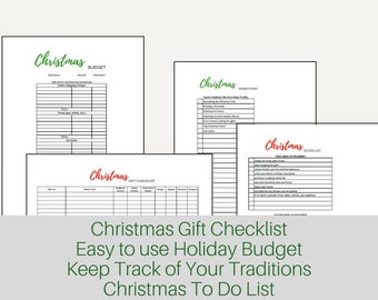 Holiday Budget Planner Christmas Budget Thanksgiving Budget Christmas Planner Gift Checklist Thanksgiving Planner Budget Instant Download