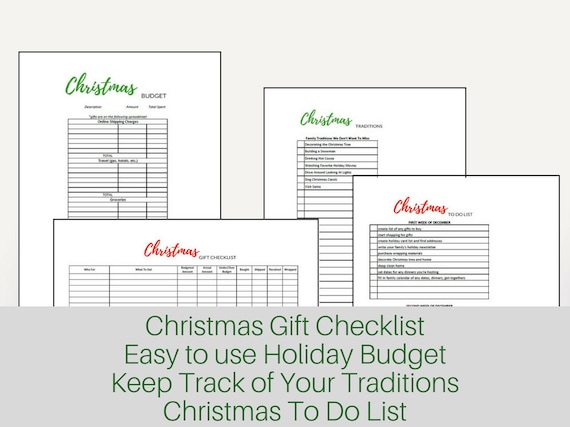 holiday budget planner christmas budget thanksgiving budget etsy