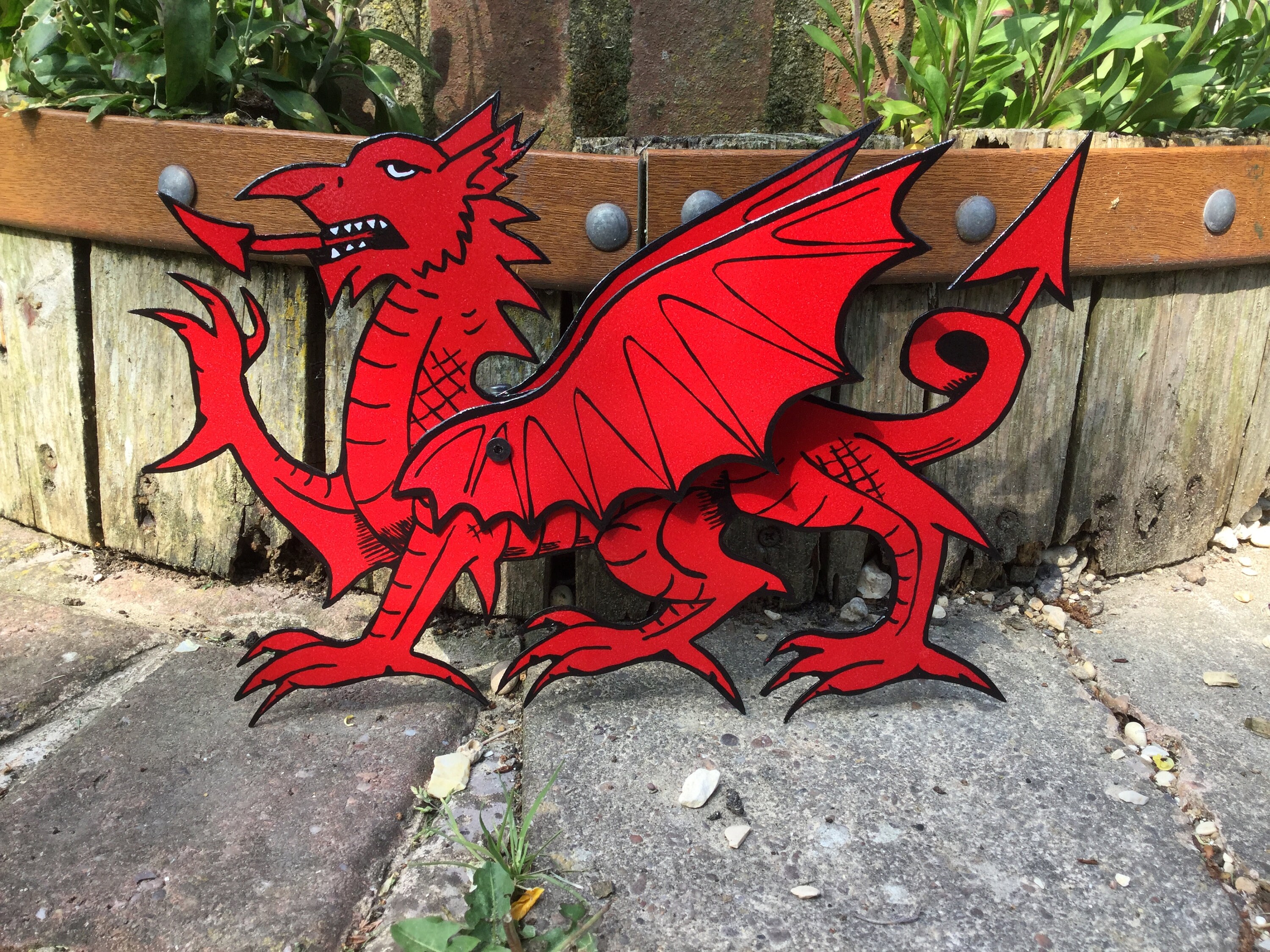 Welsh Dragon Wall Art Outdoor Garden Art Wales Red Dragon Etsy