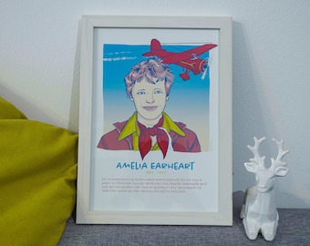 Amelia Earhart / Poster / A4 / A3