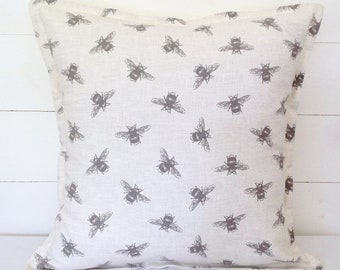 Cushion Cover, Bees Cushion Cover 16" 18" 20", Pillow Case, Scatter Pillow, Bees Cushion, Linen Cushion, Bees, Scatter Cushion, Cushions
