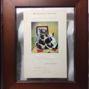 Mackenzie Thorpe Print Set of 2 Framed Art Show Cards Advertising Poster Rare Store Display Collectible