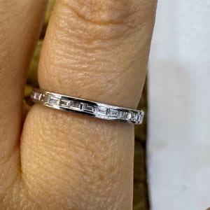 Dainty 14kt White Gold Baguette Diamond Band