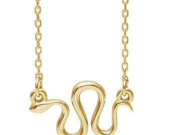 Any Color 14kt Gold Snake Necklace