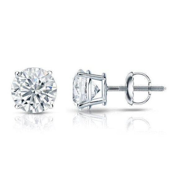 全品送料0円 5.50mm 14kt White Gold Cubic Zirconia Screw Back Stud 語学・辞書・学習参考書