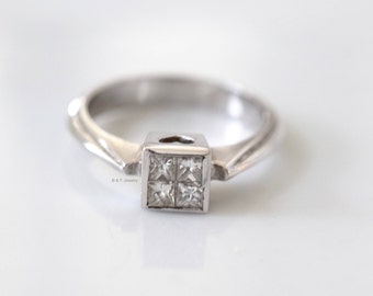 18kt White Gold Princess Cut Diamond Engagement Ring