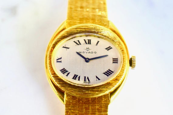 Vintage 18kt Yellow Gold Movado Lady's Wristwatch - image 2