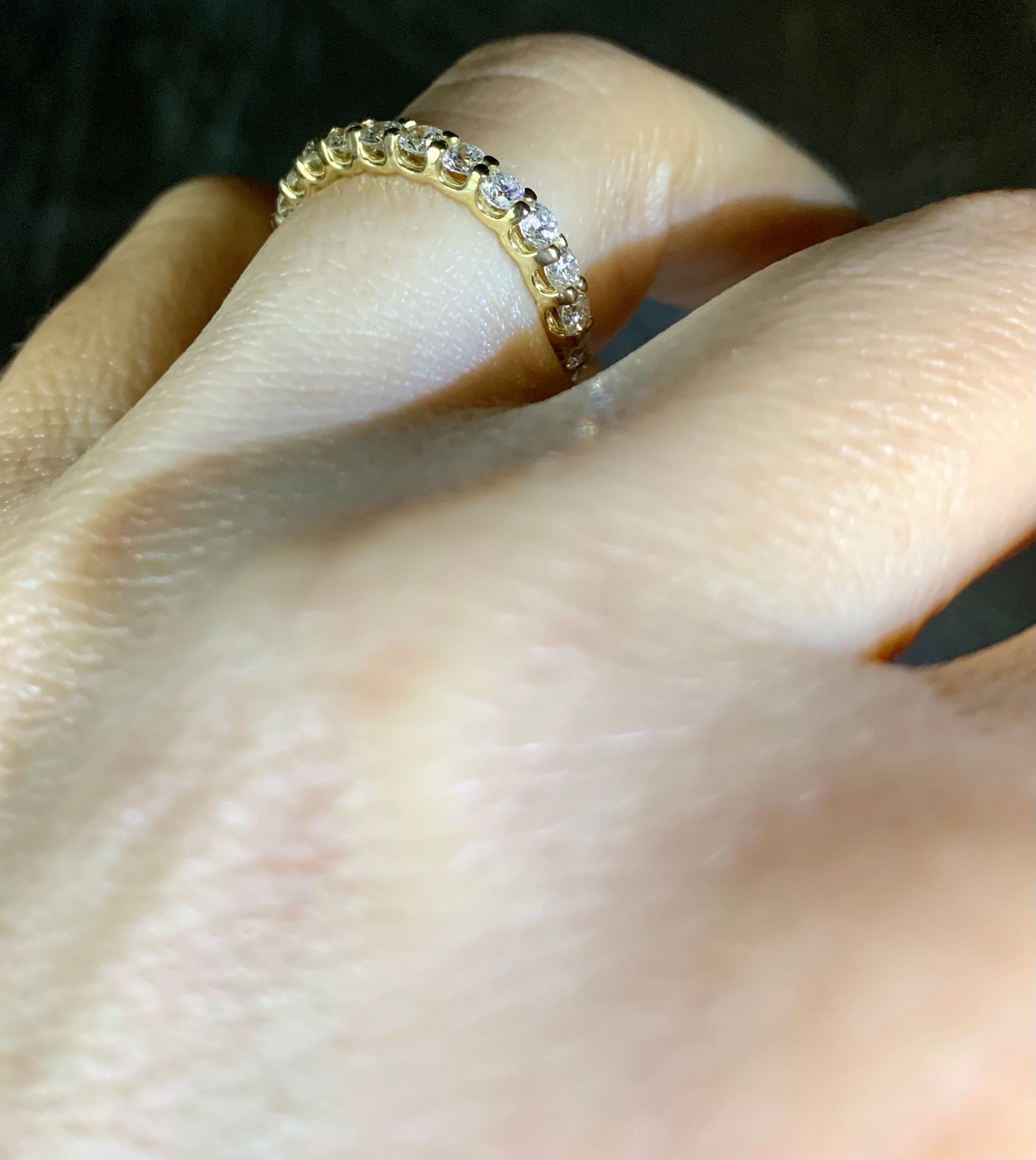 14kt Yellow Gold 1.39 Carat Diamond Sharing Prong Eternity