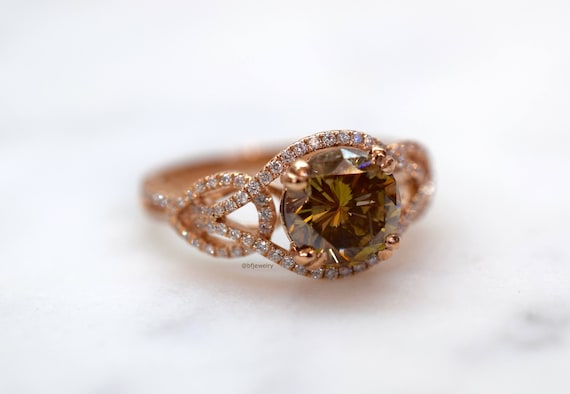 Cognac diamond hotsell engagement ring
