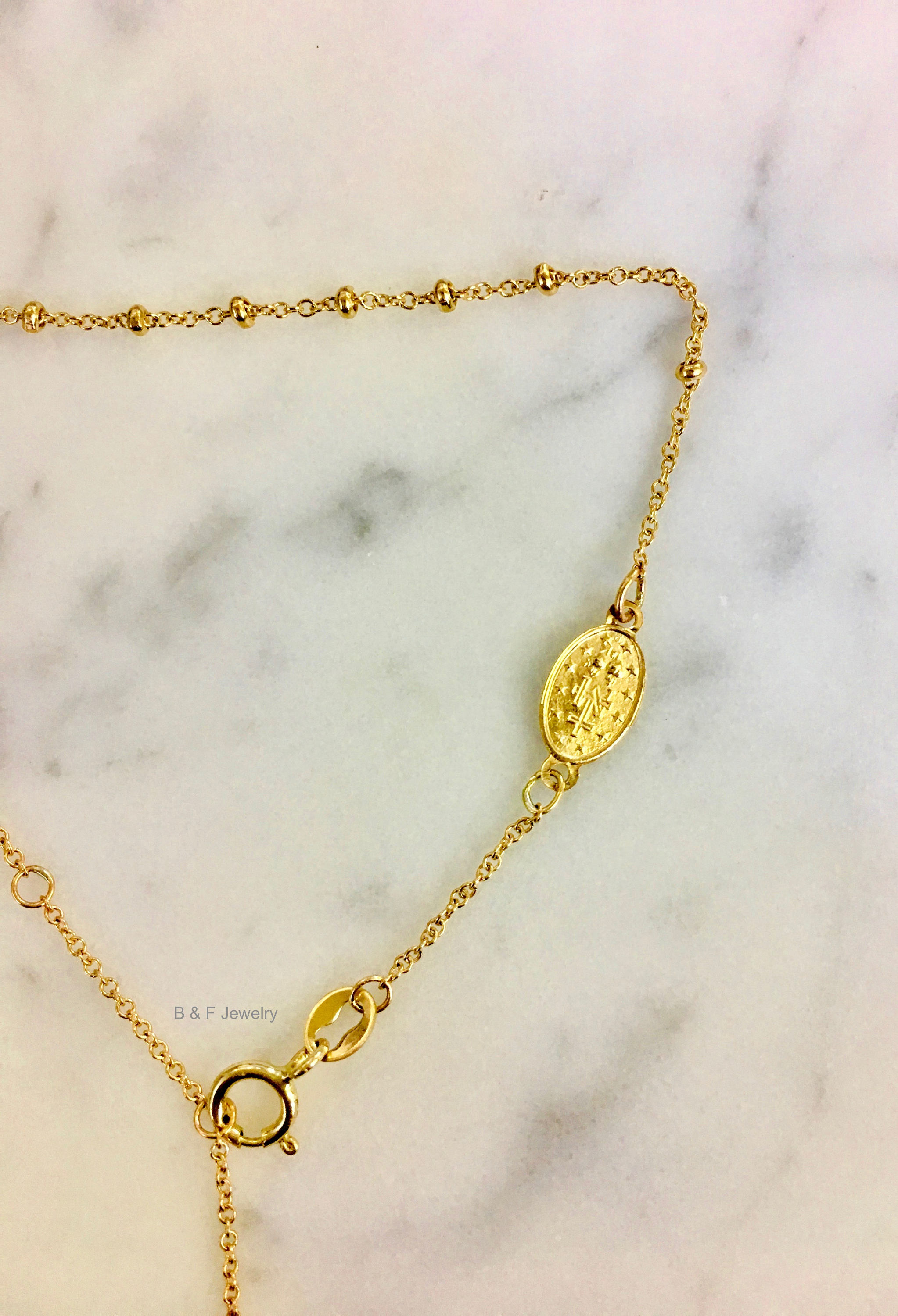Petite 14kt Yellow Gold Rosary Bracelet 