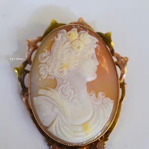 14kt Rose And Yellow Gold Vintage Cameo Brooch/Pendant