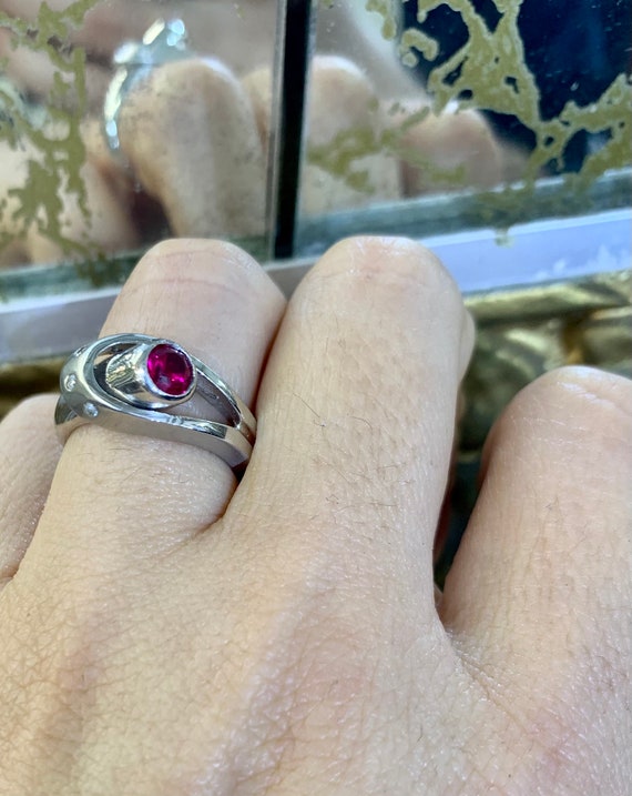 Toi Et Moi Created Ruby and Lab Diamond Bypass Engagement Ring – With  Clarity