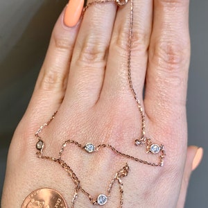 14kt Rose Gold 1.10 Carat Diamond Station Necklace