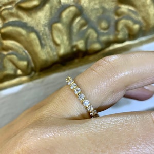 14kt Yellow Gold 1.39 Carat Diamond Sharing Prong Eternity Band