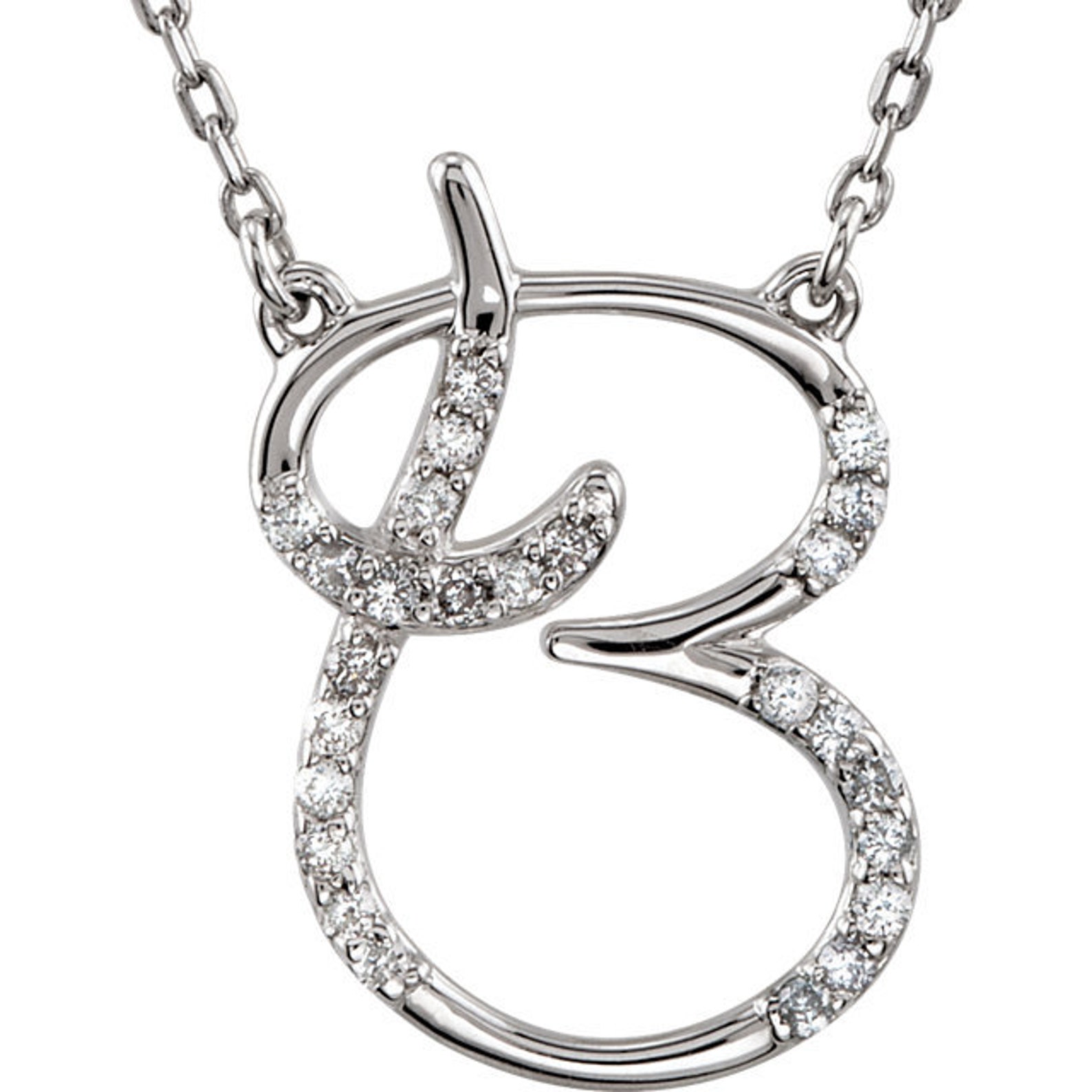 Cursive diamond initial necklace Clearance