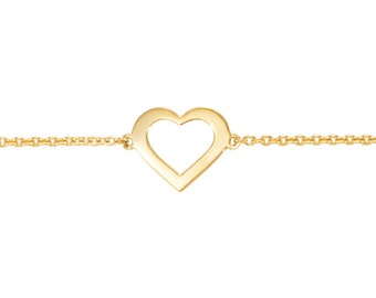 14kt Yellow Gold Heart Design Bracelet