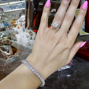 14kt White Gold 4.85 Carat Lab-Created Diamond Tennis Bracelet