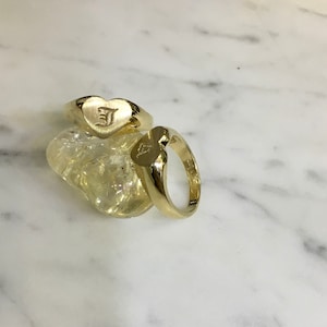 Any Color 14kt Gold Heart Engravable Signet Ring