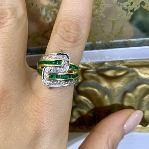 18kt Yellow Gold Emerald And Diamond Ring