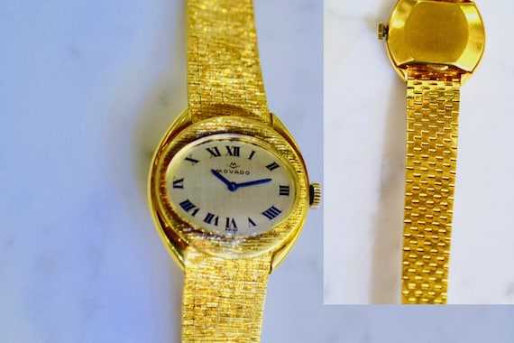 Vintage 18kt Yellow Gold Movado Lady's Wristwatch - image 8