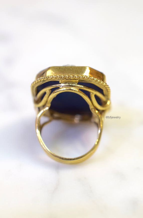 SALE! 14kt Yellow Gold Vintage Cameo Ring - image 4