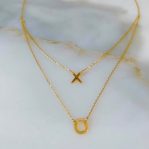 14kt Yellow Gold XO Layered Necklace