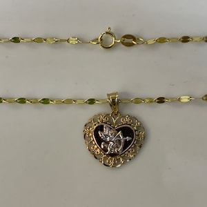 14kt Tri-Color Gold Cupid Necklace