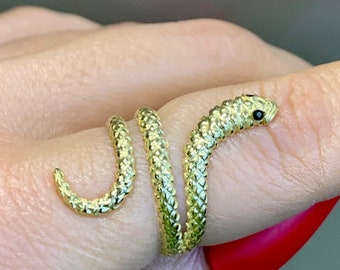 14kt Yellow Gold Coiled Snake Ring