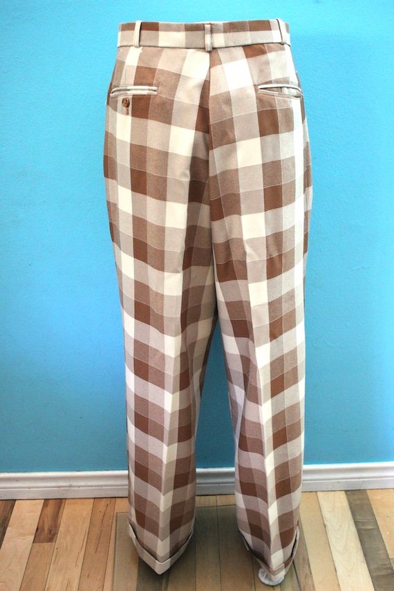 90's Men's Pants 90's-Does-40's Buffalo Plaid Bag… - image 6