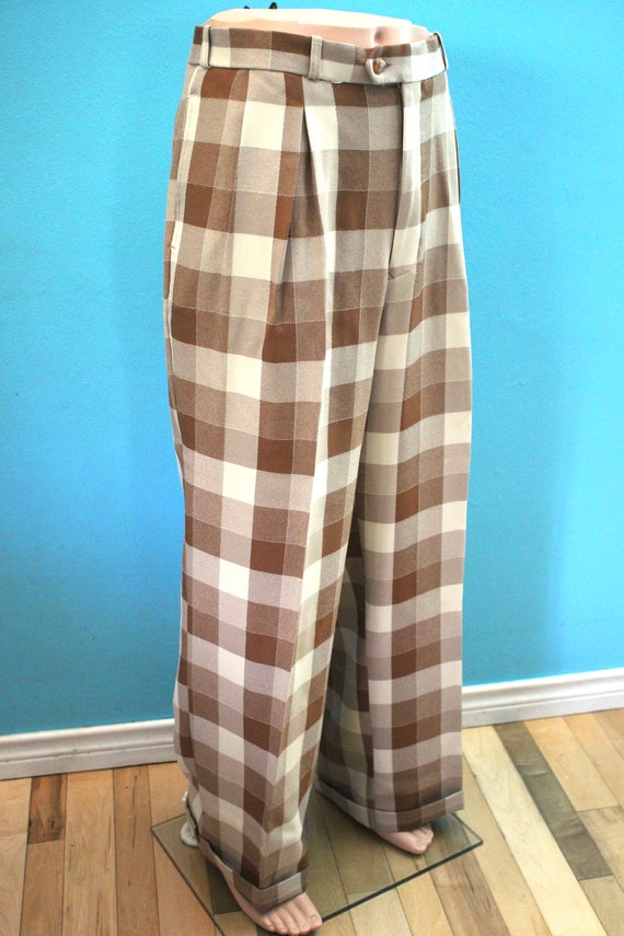 90's Men's Pants 90's-Does-40's Buffalo Plaid Bag… - image 4