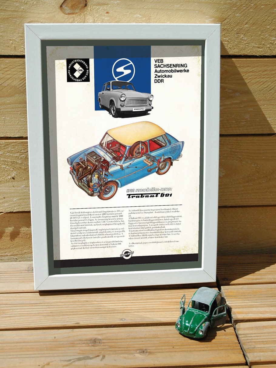 Vintage East German Trabant Motor Ad A3 A2 Print