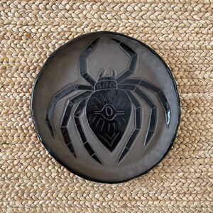 Spider Spirit Plates 8 inch plates Matte Deep Brown Clay with Black Shiny Glaze Sold Separately Burnt Thistle image 2