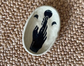 Reaching for the Moon Dish - Small Moon Phase Dish - Burnt Thistle Ceramics