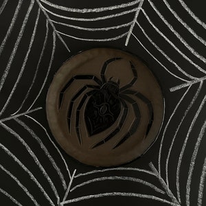 Spider Spirit Plates 8 inch plates Matte Deep Brown Clay with Black Shiny Glaze Sold Separately Burnt Thistle image 9